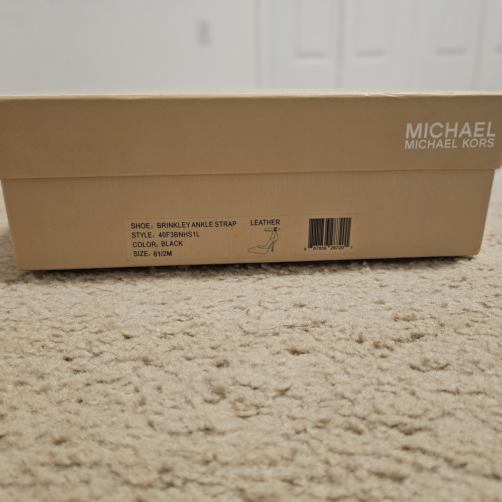 Michael Kors Brinkley Black Stiletto Heels with Ankle Strap - Picture 2 of 4